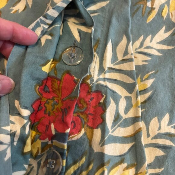 Pottery Barn Floral Quilted Pillow Sham 16" X 26" Cotton/Polyester Blend - Picture 4 of 6